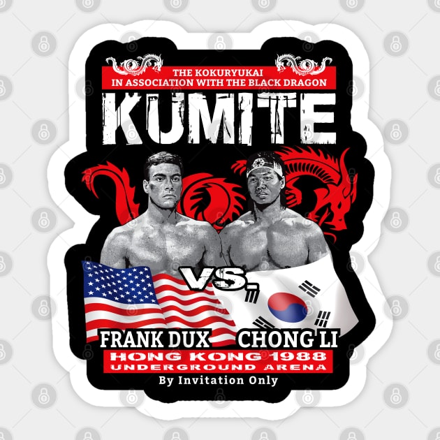 Frank Dux vs Chong Li Sticker by Alema Art